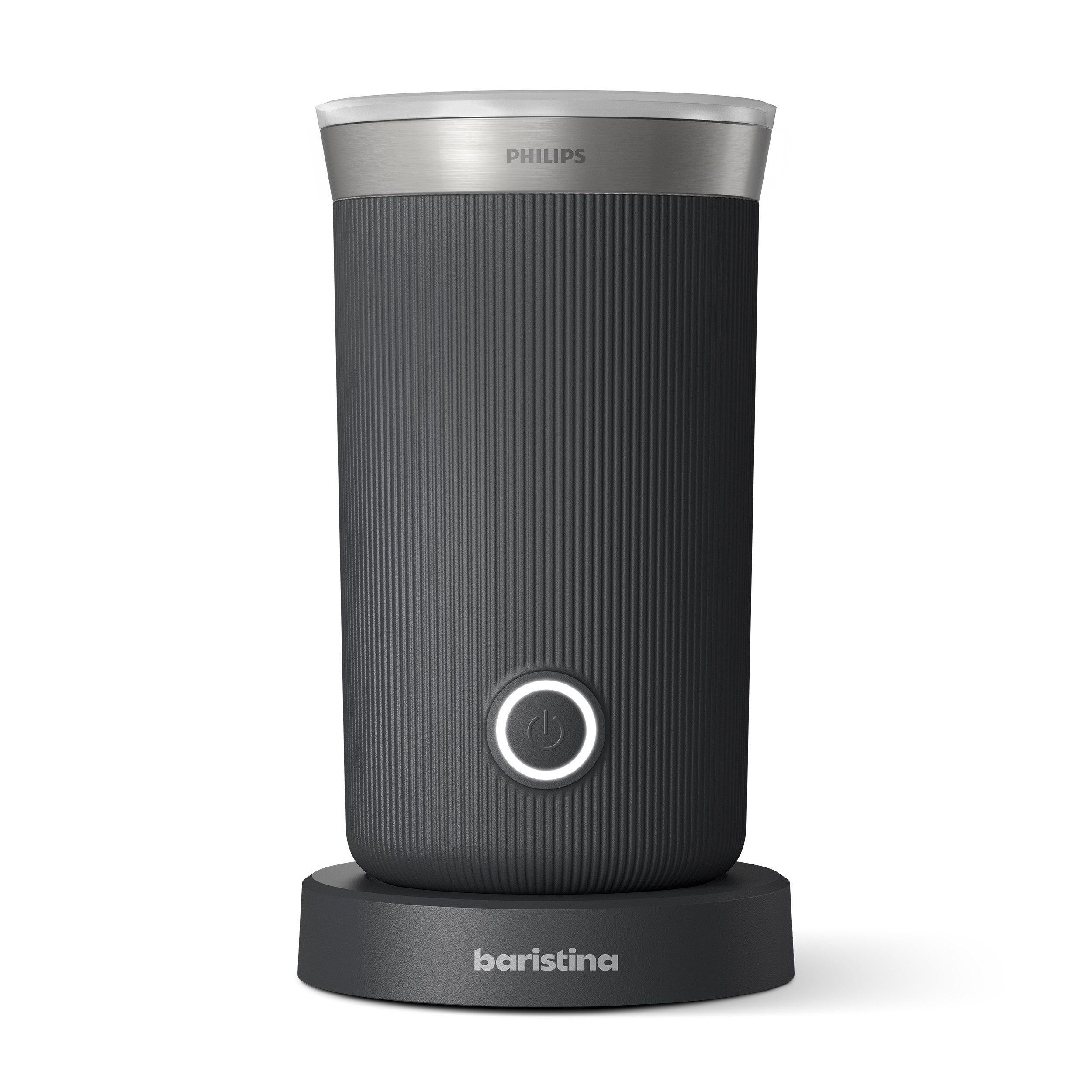 PHILIPS baristina Milchaufschäumer BAR311, Antihaftbeschichtung, leichte Reinigung, warmer und kalter Milchschaum, 120 ml Fassungsvermögen