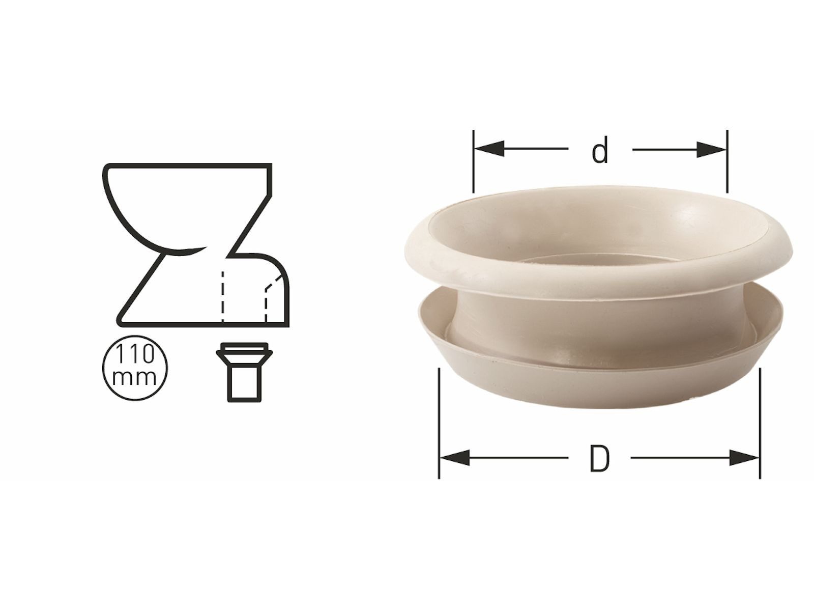 Stedo WC-Anschlussrohr MÜLET-TRUMPF WC-Abgangsverbinder für Gussrohr Ø 100/125 mm