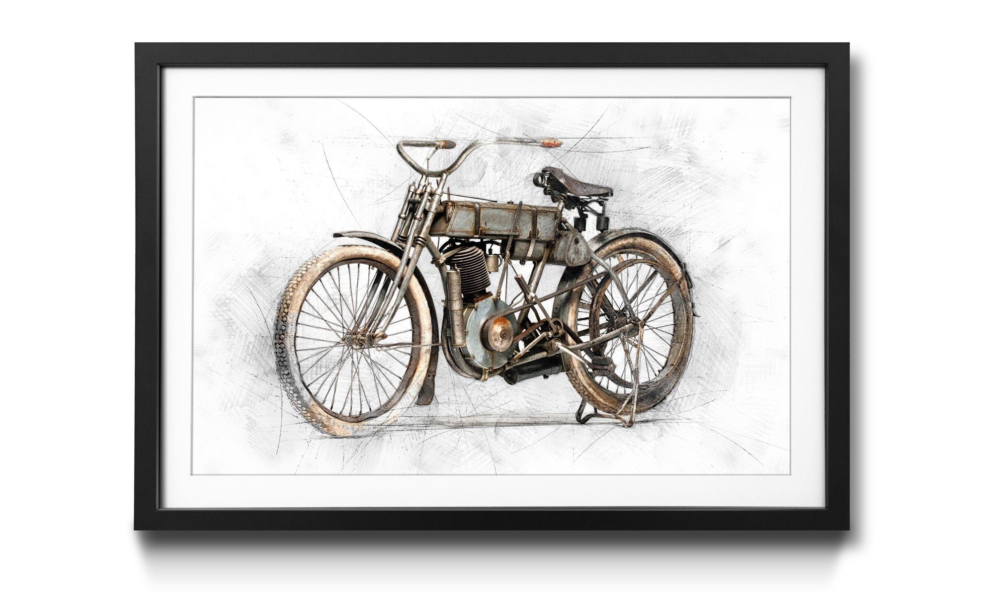 Start, Bild Rahmen Wandbild, mit 4 Motorrad, Größen WandbilderXXL Davidson in erhältlich