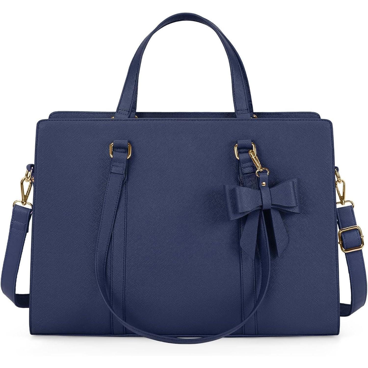 Laptoptasche Handtasche Damen Shopper Große Schwarz Laptoptasche 15.6 Zoll PU Leder