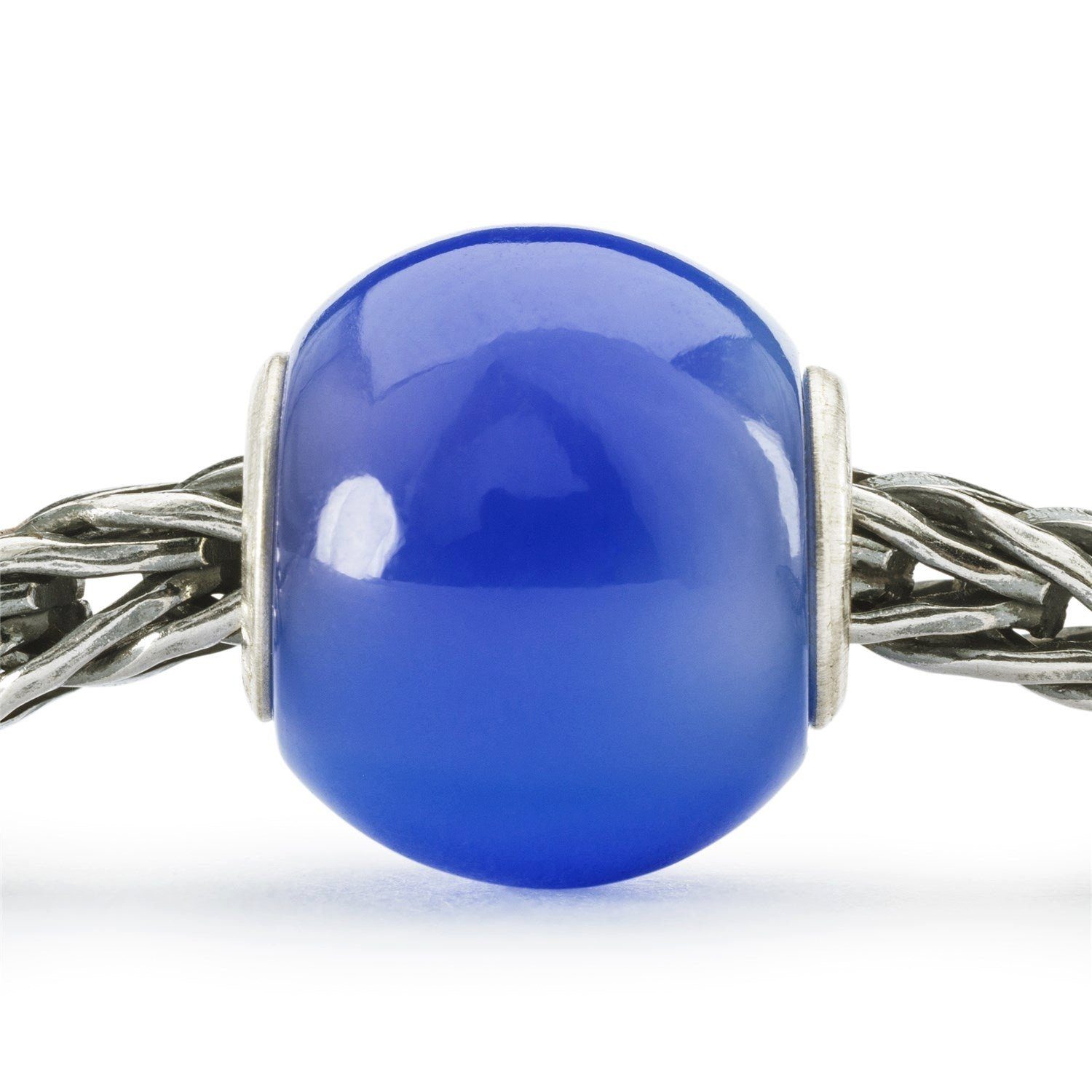 Runder Trollbeads TSTBE-00038 Achat, Bead blauer