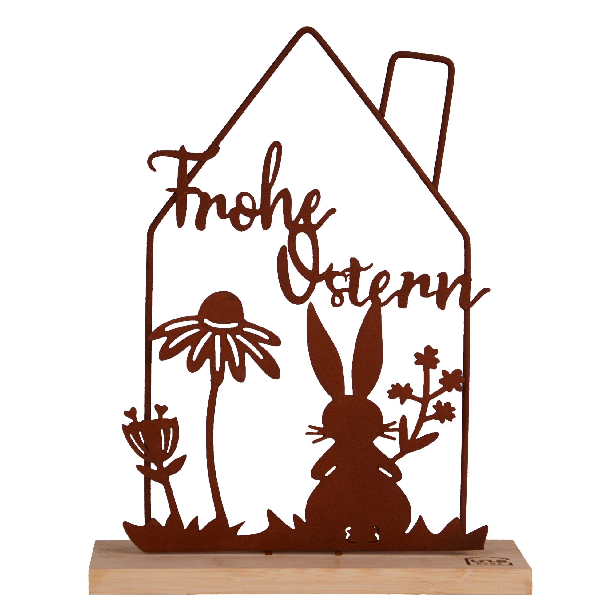 UNUS HOME Dekofigur Aufsteller Ostern Frühlingsdeko (Rostoptik), Filigrane Deko, Osterdeko modern, Fensterbank Dekoration