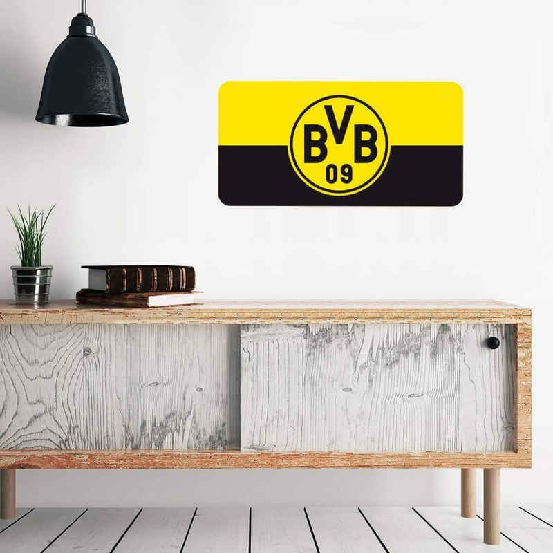 Borussia Dortmund Wandtattoo Fußball Wandtattoo Borussia Dortmund BVB 09 Logo Kinderzimmer Aufkleber, Wandbild selbstklebend, entfernbar