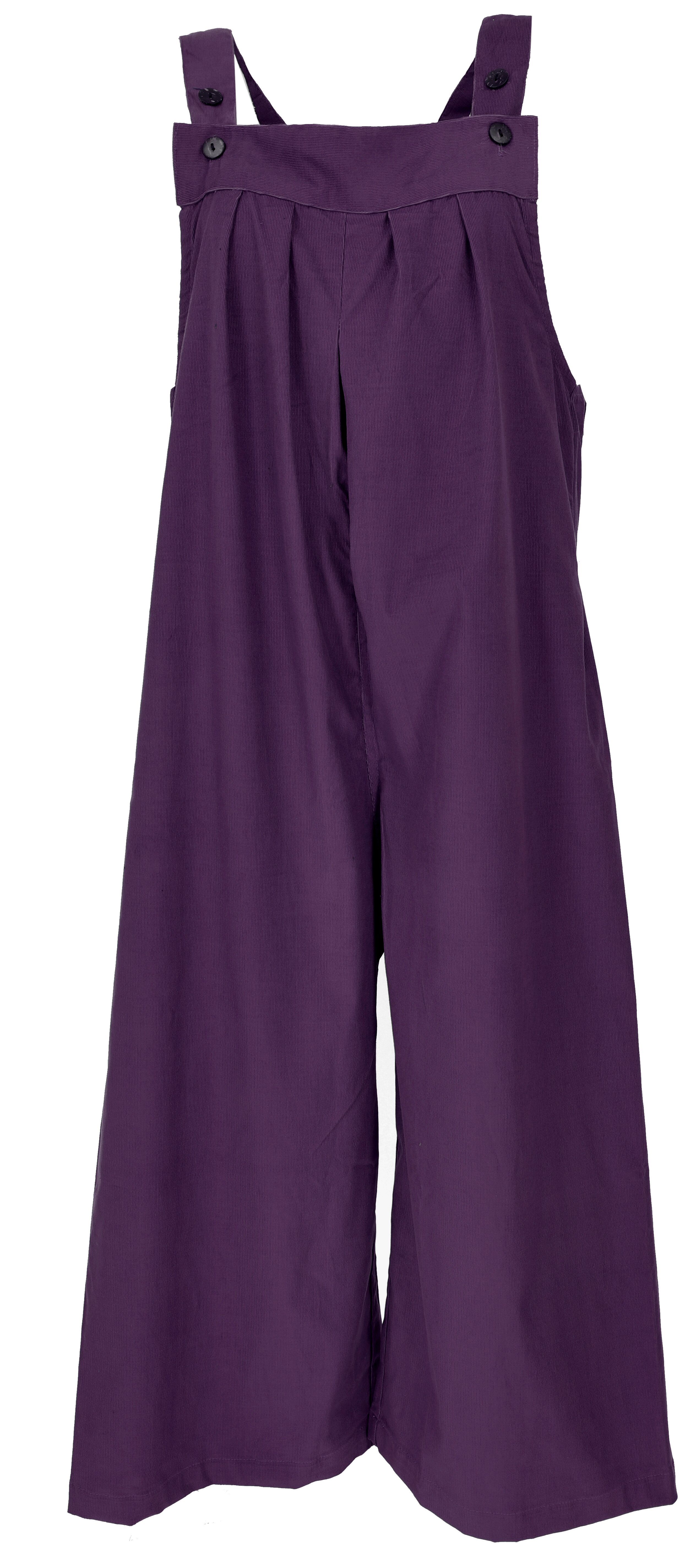 Weite Cord Bekleidung alternative Guru-Shop Relaxhose Latzhose, violett Boho Latzhose, Jumpsuite -..