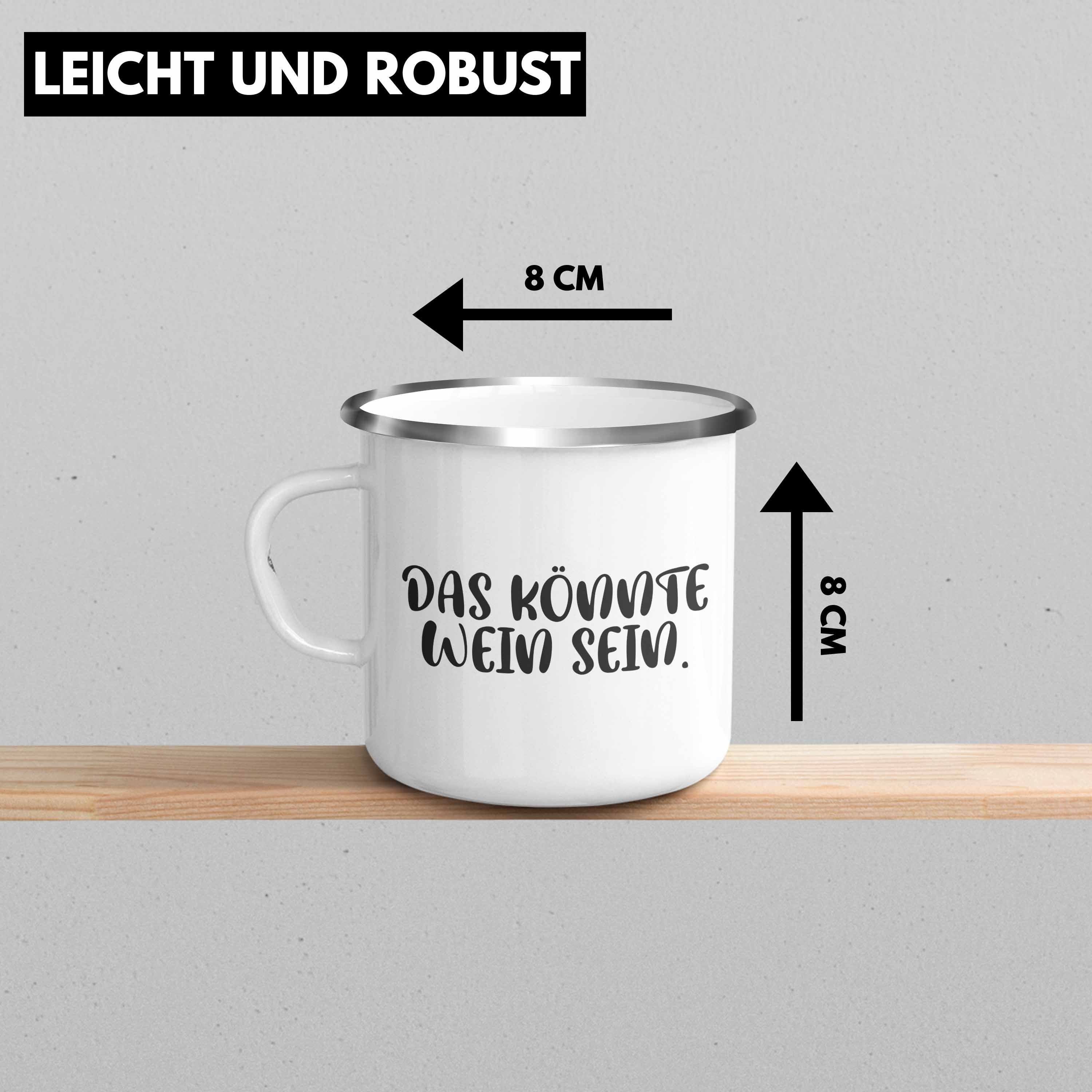 Silber Trendation Sein Tasse - Kollegin Tasse Weinliebhaber Wein Trendation Büro Geschenk Thermotasse Könnte Sprüche - Kollege Das KaffeeEmaille Spruch Lustige Emaille -