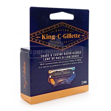 Gillette Rasierklingen Gillette King C. Fusion 5 Rasierklingen, 3er Pack x 6