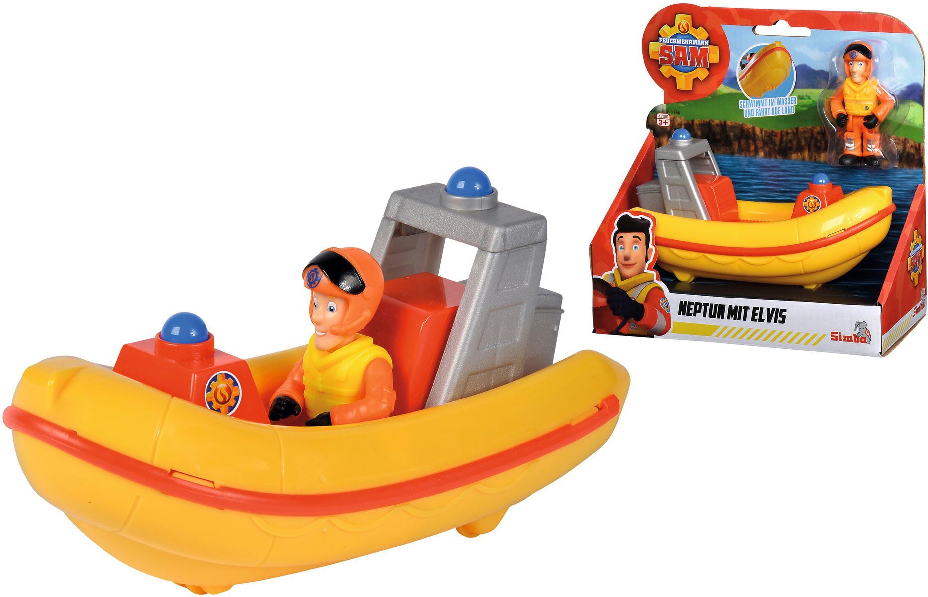 »Feuerwehrmann mit Sam, Figur« Figur, Elvis Elvis Neptun Neptun SIMBA mit Spielset Badespielzeug Sam, Feuerwehrmann