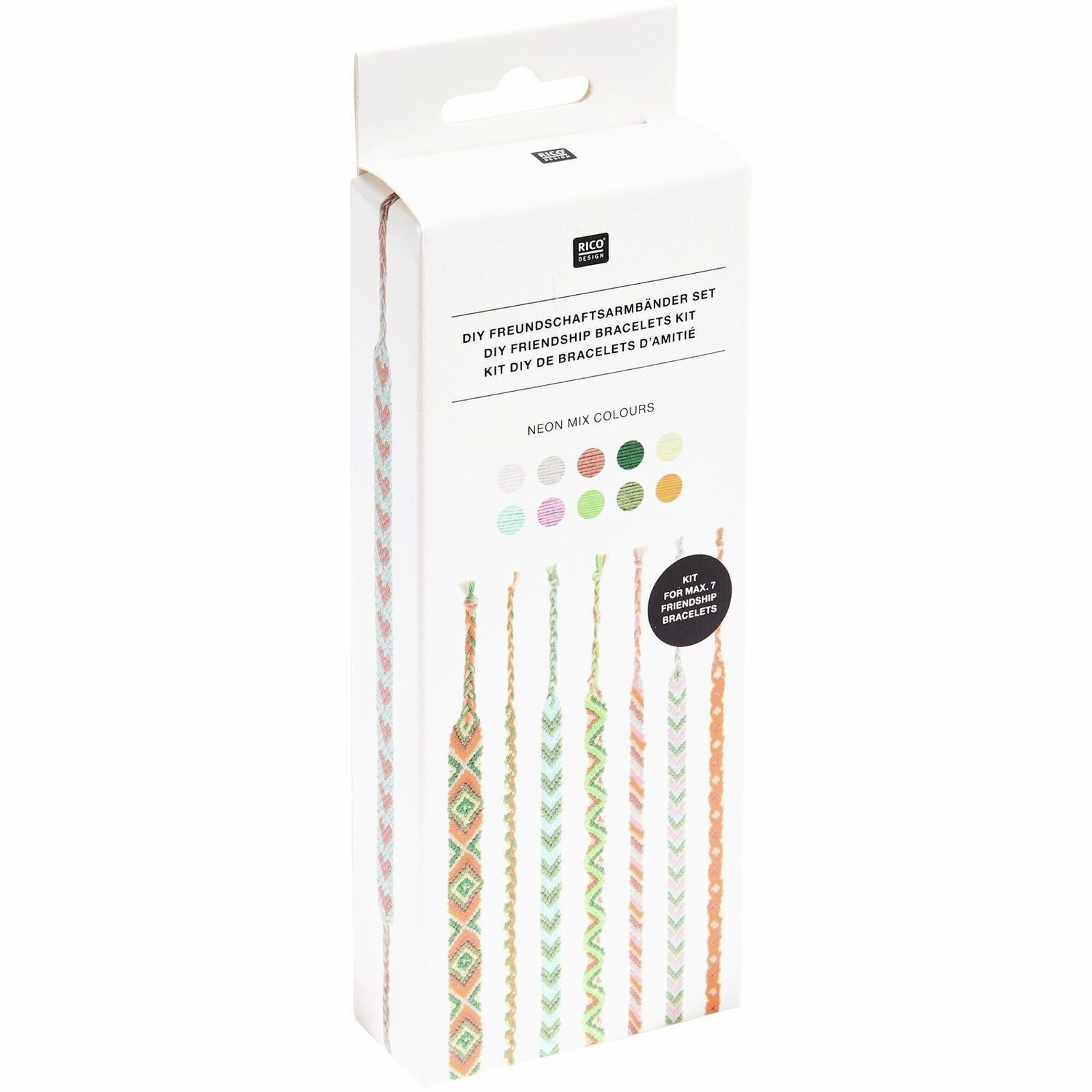 Rico Design Kreativset DIY-Freundschaftsarmband-Sets, 100% Baumwolle