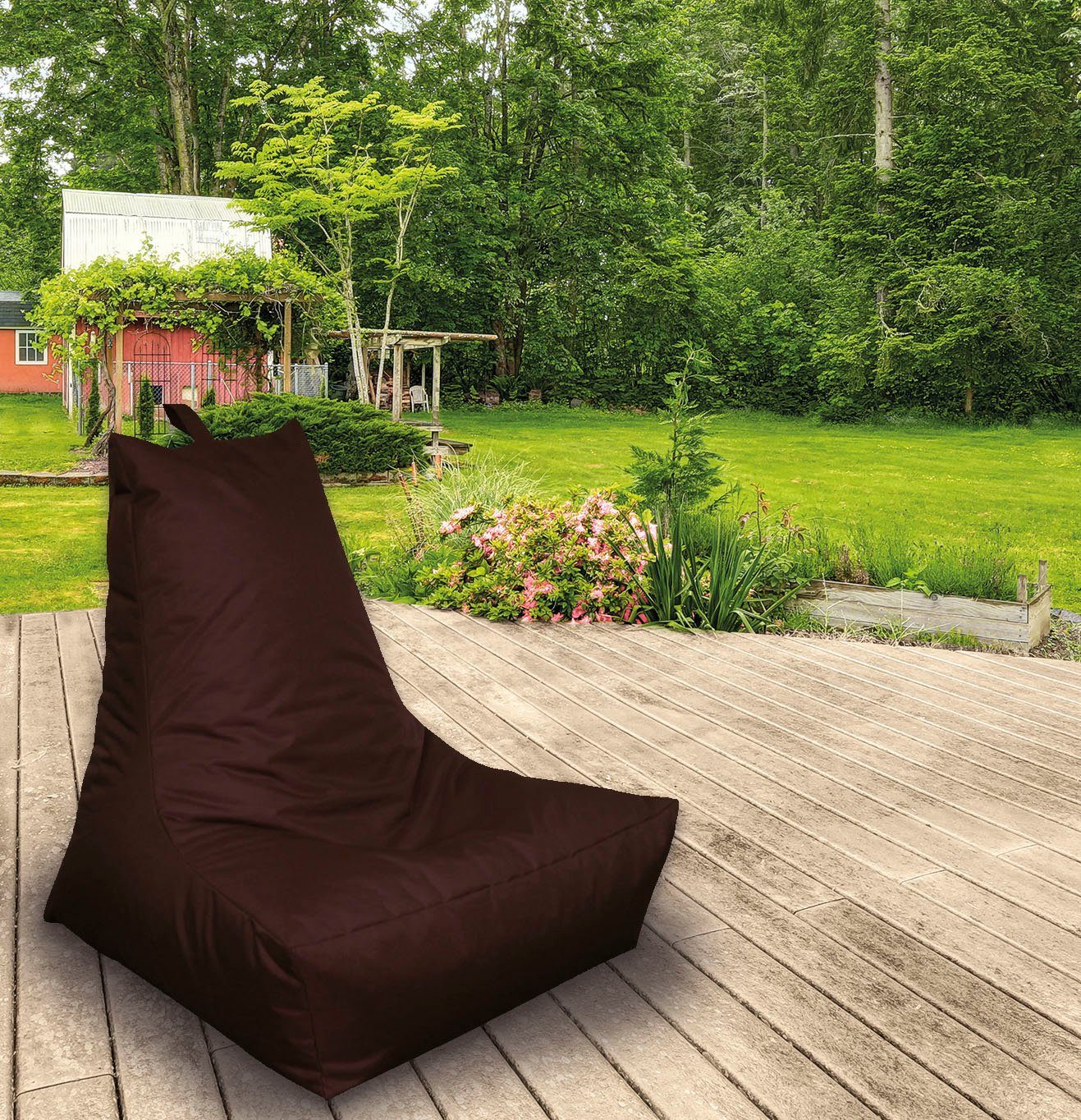 KiNZLER Sitzsack Lounge (1 St), Loungesessel, Uni Farben, mit Rückenlehne, Outdoor geeignet