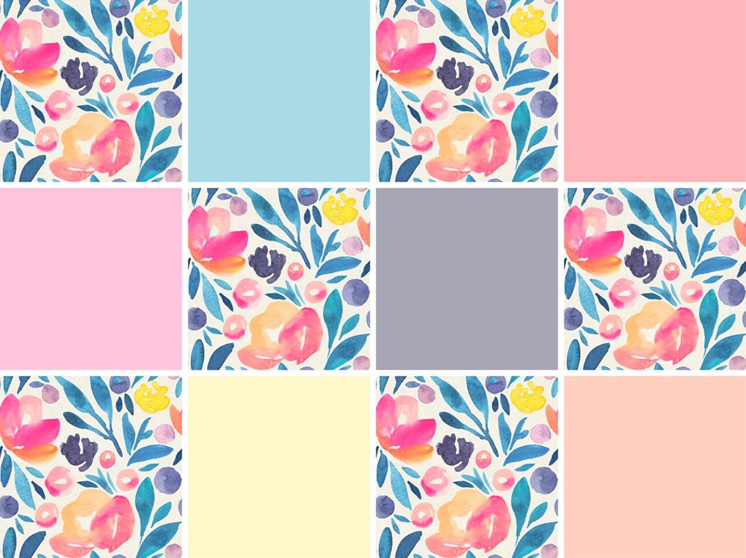 queence Fliesenaufkleber Blumen, Stickerfliesen, selbstklebend, Sticker, günstig online kaufen