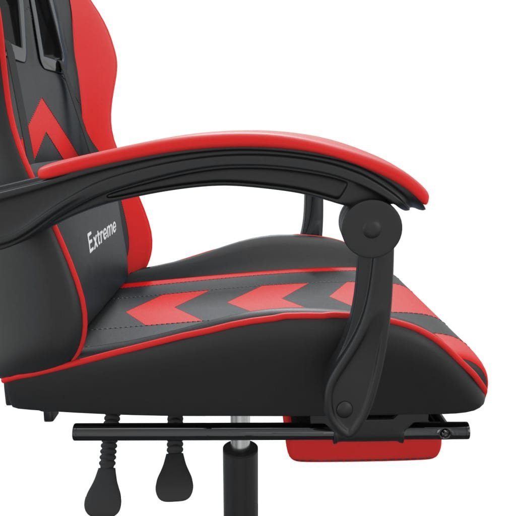 Gaming-Stuhl Fußstütze mit Kunstleder Schwarz Computerstu Drehbar vidaXL Rot Bürostuhl