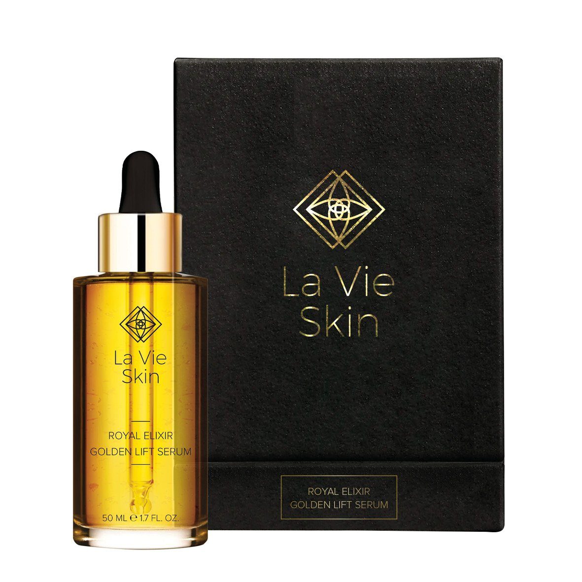 - - Elixir Lifting La Skin Vie Golden Serum, Gold - Lipofilling Feuchtigkeitsspendend Lift 24K Royal Gesichtsserum