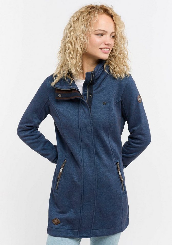 Ragwear Sweatjacke LETRICE, Sweatjacke mit hohem Kragen und breiten  komfortablen Rippenbündchen