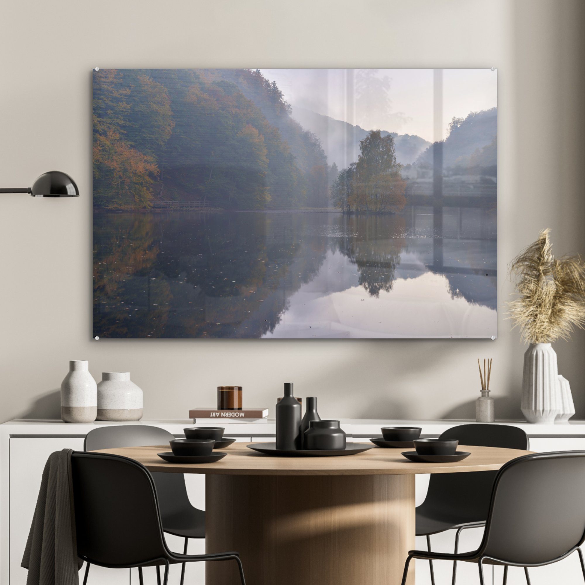 Schweden, Söderåsen-Nationalpark Wälder in im (1 Acrylglasbild Schlafzimmer St), & MuchoWow Wohnzimmer der Spiegelung Acrylglasbilder