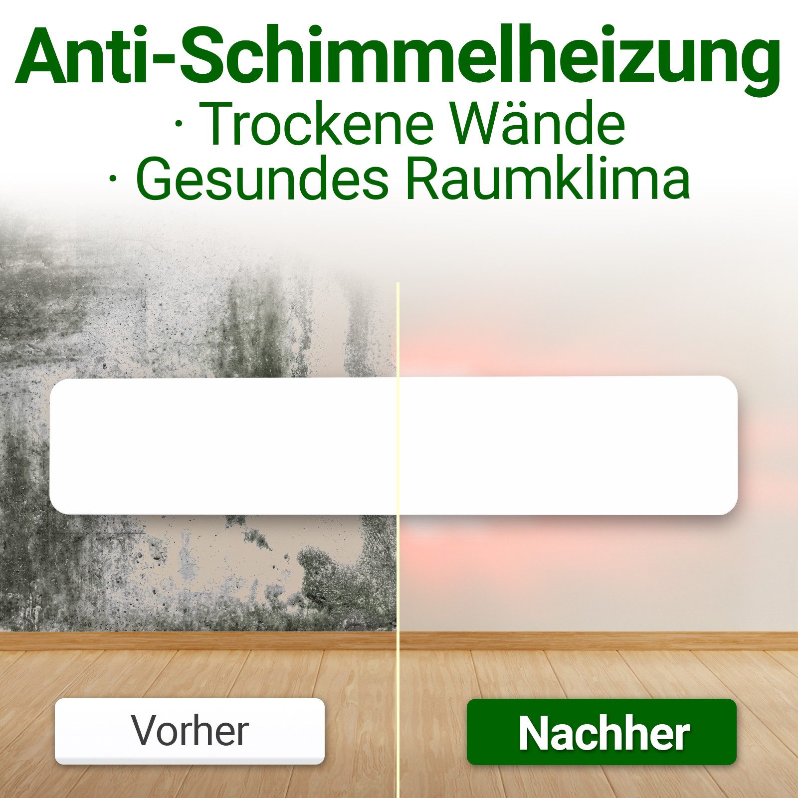 HEIMWERT Infrarotheizung Anti Schimmel Heizung 50w, Tötet Schimmel besonder günstig online kaufen