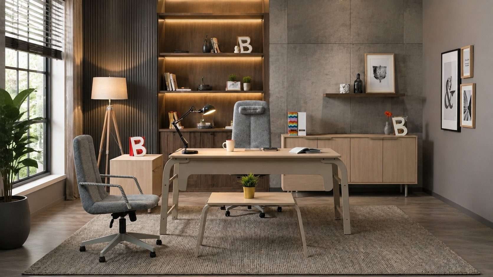 JVmoebel Büromöbel-Set Büro Komplettset Möbel Schreibtisch Sideboard Couchtisch modern, Made in Europa