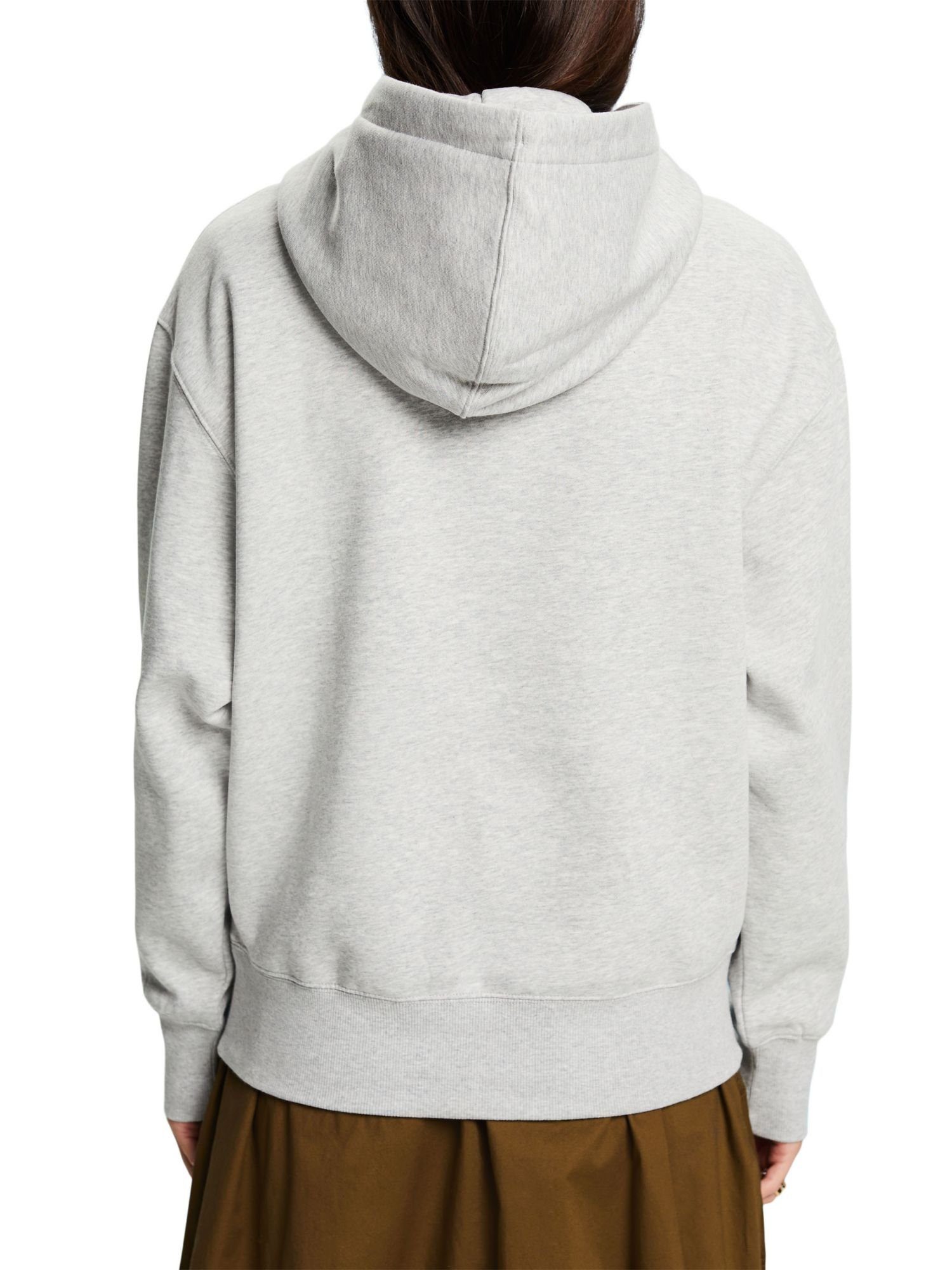 mit LIGHT Fleece-Hoodie Esprit Unisex GREY (1-tlg) Sweatshirt Logo