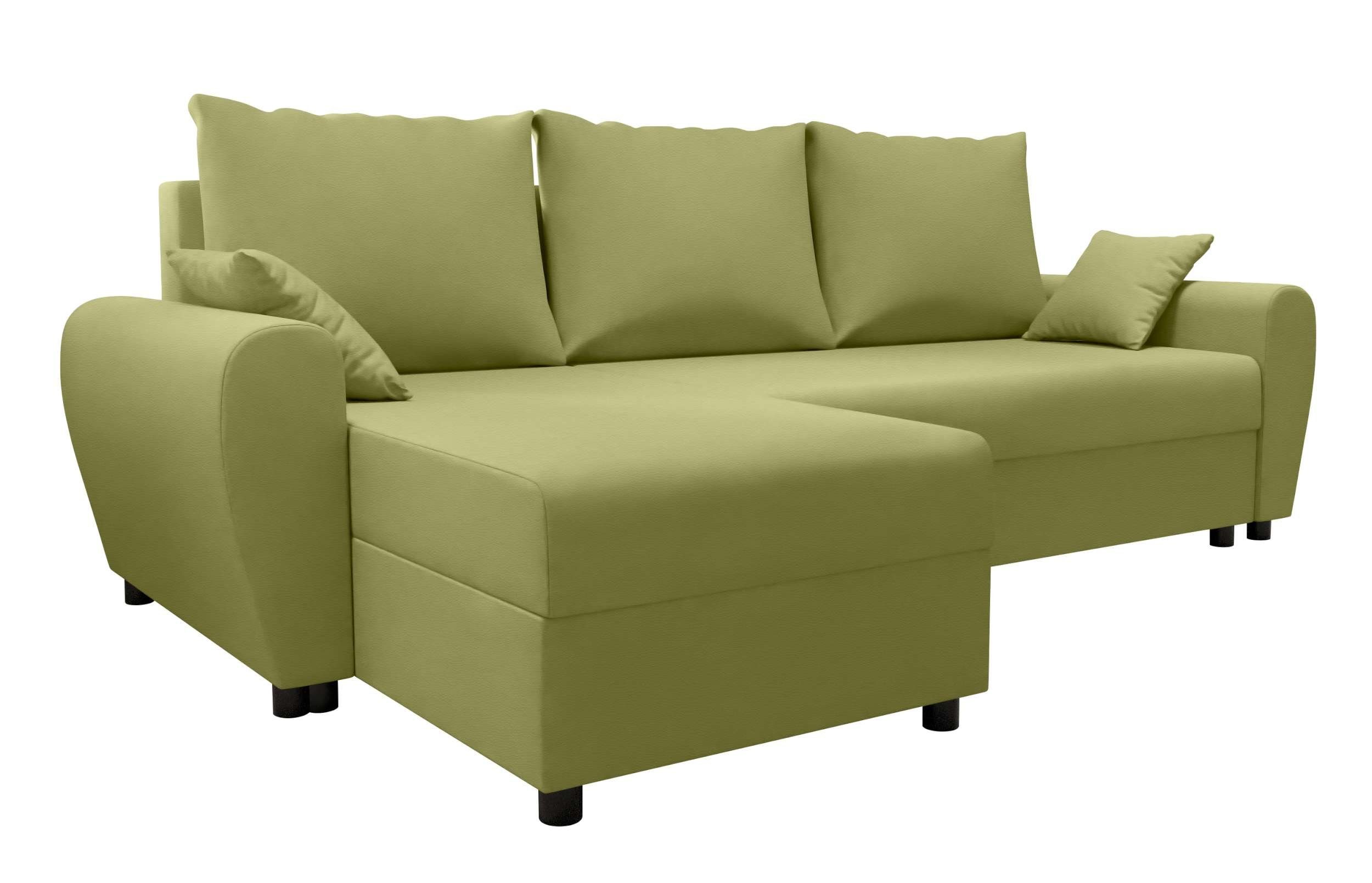 Sofa, mit L-Form, Design Eckcouch, Stylefy Melina, Ecksofa Modern mit Sitzkomfort, Bettkasten, Bettfunktion,