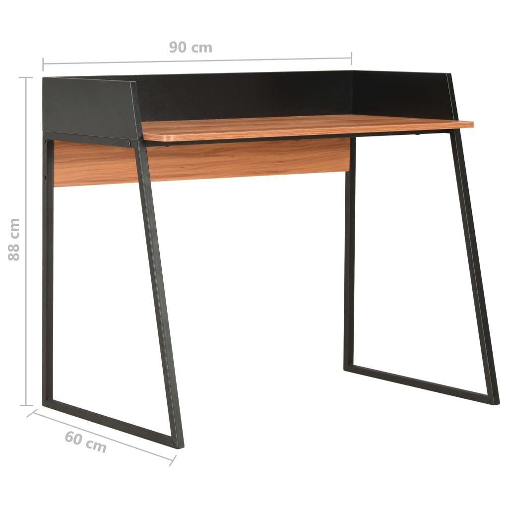 cm Schwarz Schreibtisch furnicato Braun und 90x60x88