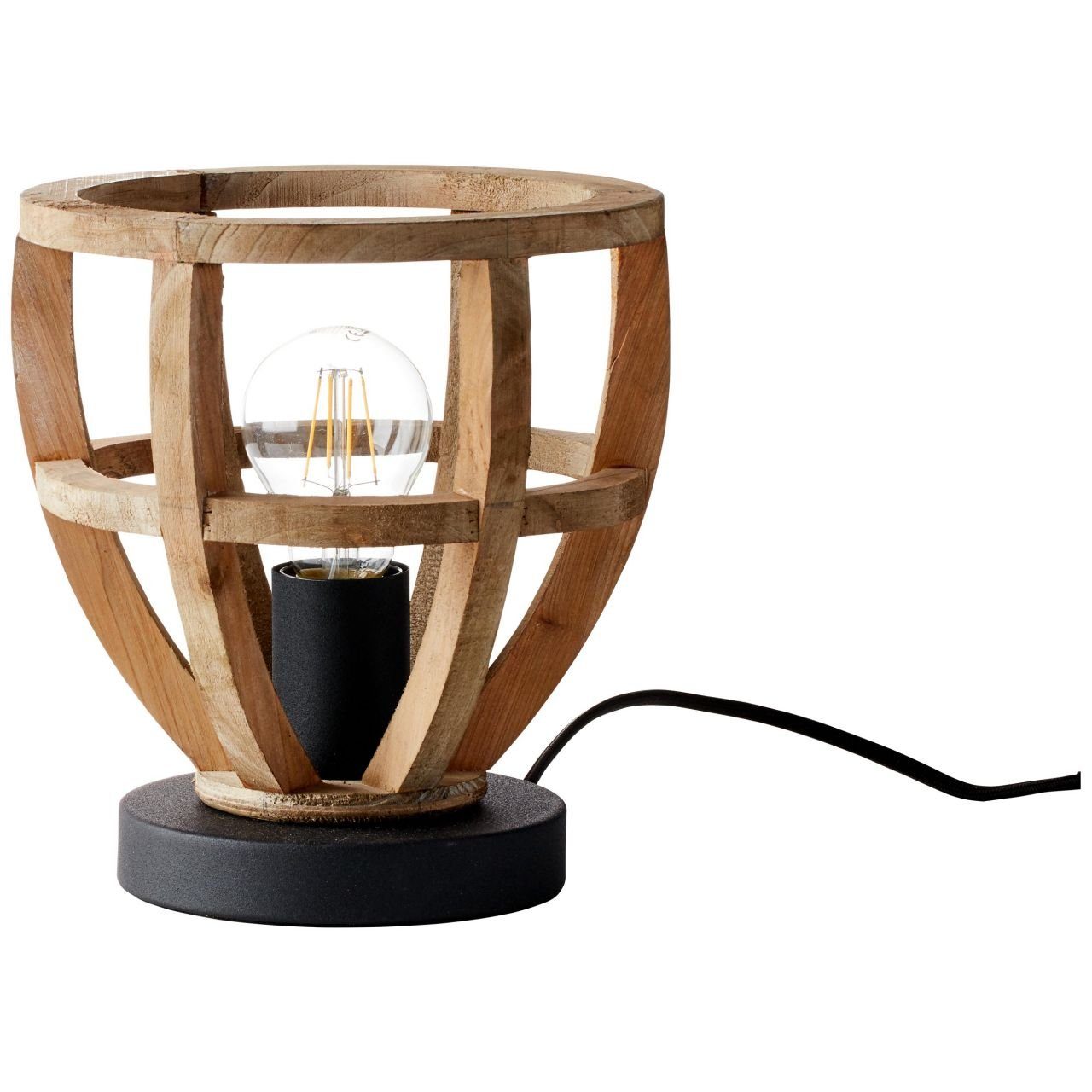 A Brilliant Lampe 1x Matrix Nature Matrix Tischleuchte Tischleuchte antik korund holz/schwarz 20cm Nature,