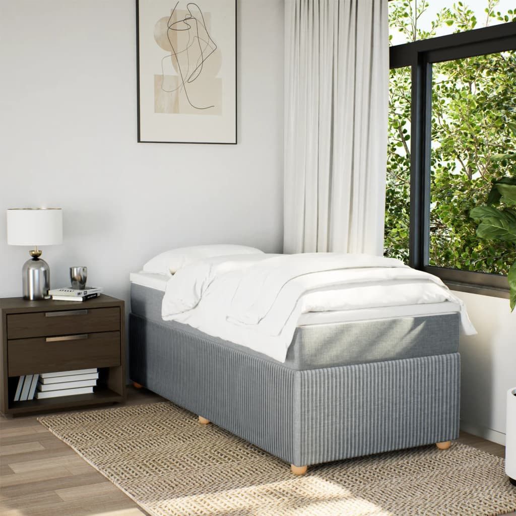 vidaXL Bett Boxspringbett mit Matratze Hellgrau günstig online kaufen