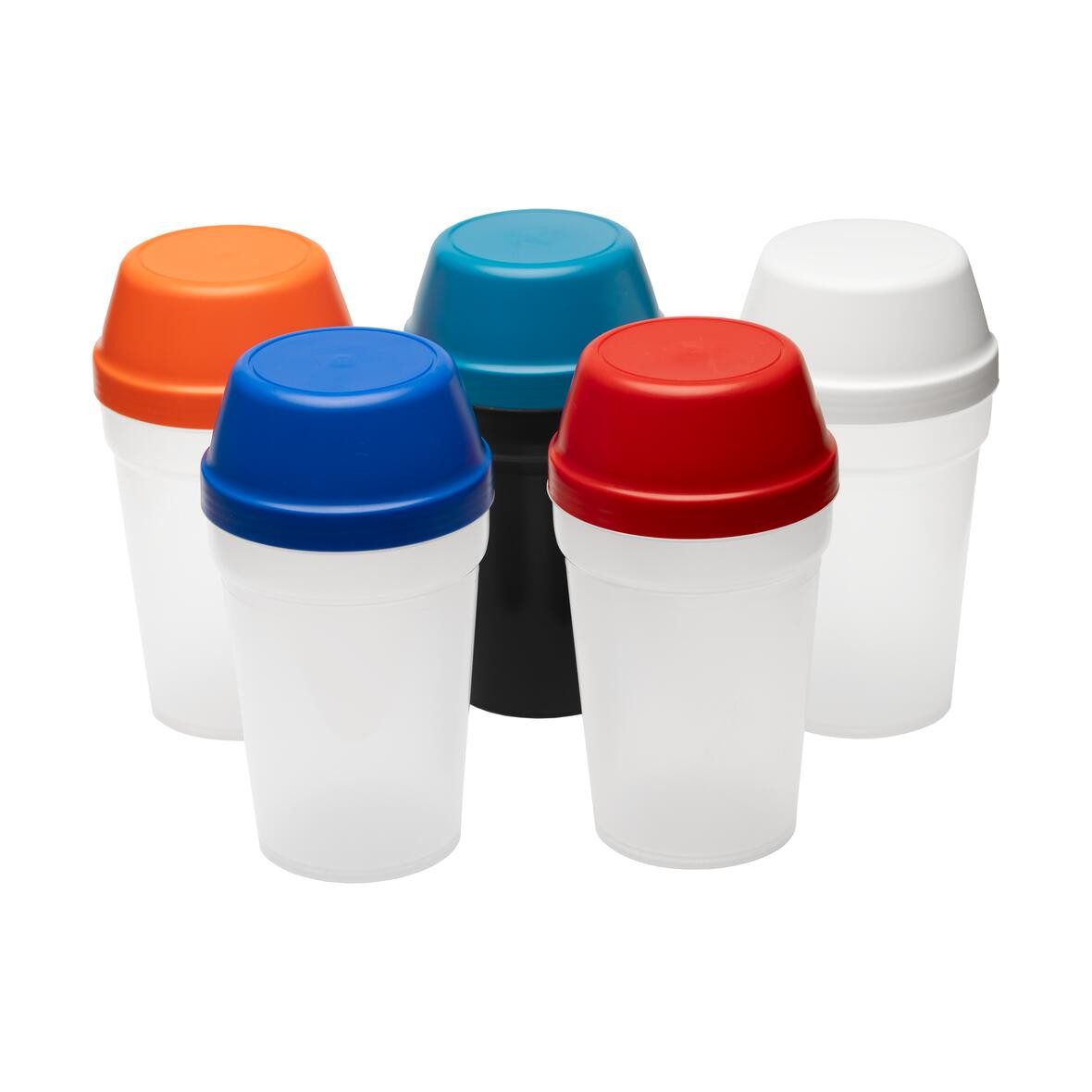 elasto Protein Shaker MULTI auslaufsicherer Fitness shaker 300 ml mit Deckel, Shaker für Eiweiß- & Sportgetränke, BPA-frei, einfache Reinigung