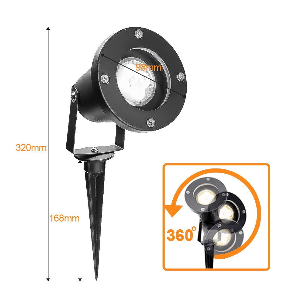 Clanmacy LED Gartenstrahler 1-10X Gartenbeleuchtung IP65 COB LED Gartenstra günstig online kaufen