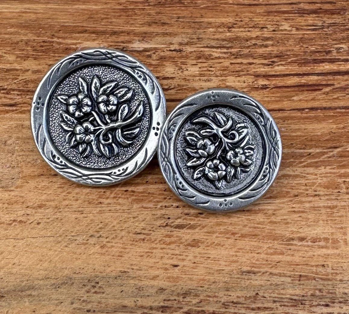 Hartmann-Knöpfe Knopf 10 Stück Trachten Knöpfe altsilber farben Metallknöpfe 18mm oder 20mm