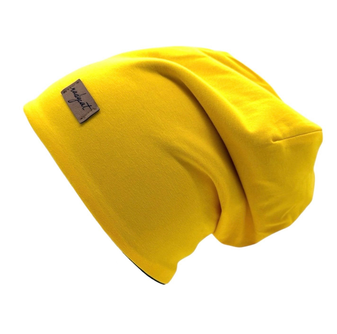 nadycat Beanie GELB UNI (2-St., Beanie mit passendem Loop) handgefertigt aus der Lausitz