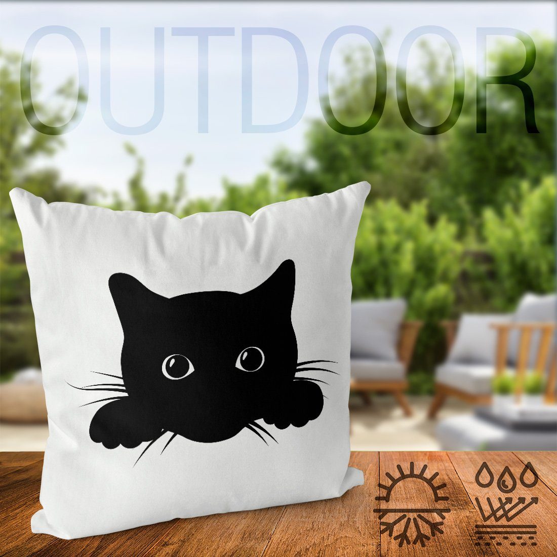 Cat Hauskatze Spielzeug Sofa-Kissen Schwarze Zucht (1 Katzenbaby VOID Kissenbezug, Pfote Haustier Kuscheltier Katze Stück), Kätzchen Süß Tier Natur