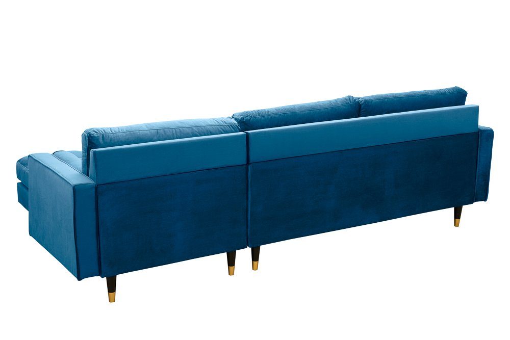 riess-ambiente Ecksofa COZY VELVET 260cm gold, Einzelartikel · Couch Teile, Kissen L-Form Barock Federkern inkl. · · / Samt blau schwarz · Wohnzimmer 1 · petrol