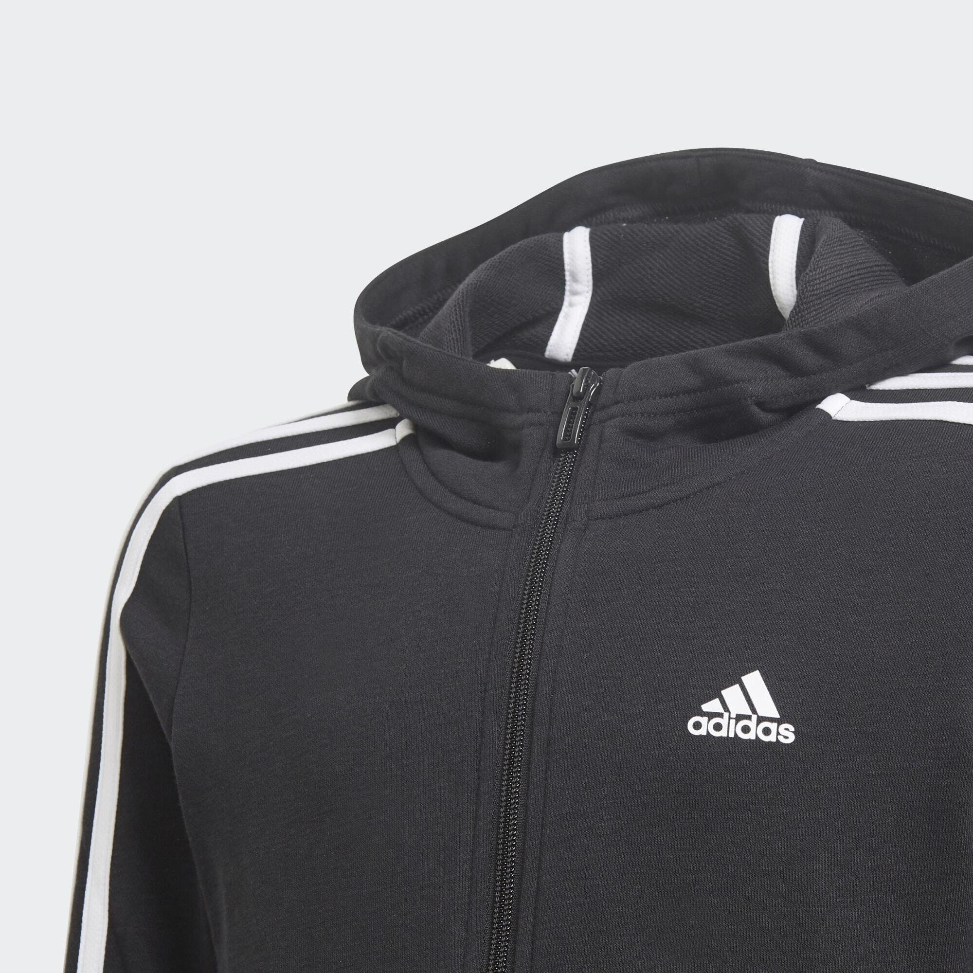 KAPUZENJACKE Sportswear / 3-STREIFEN Hoodie Black ESSENTIALS White adidas