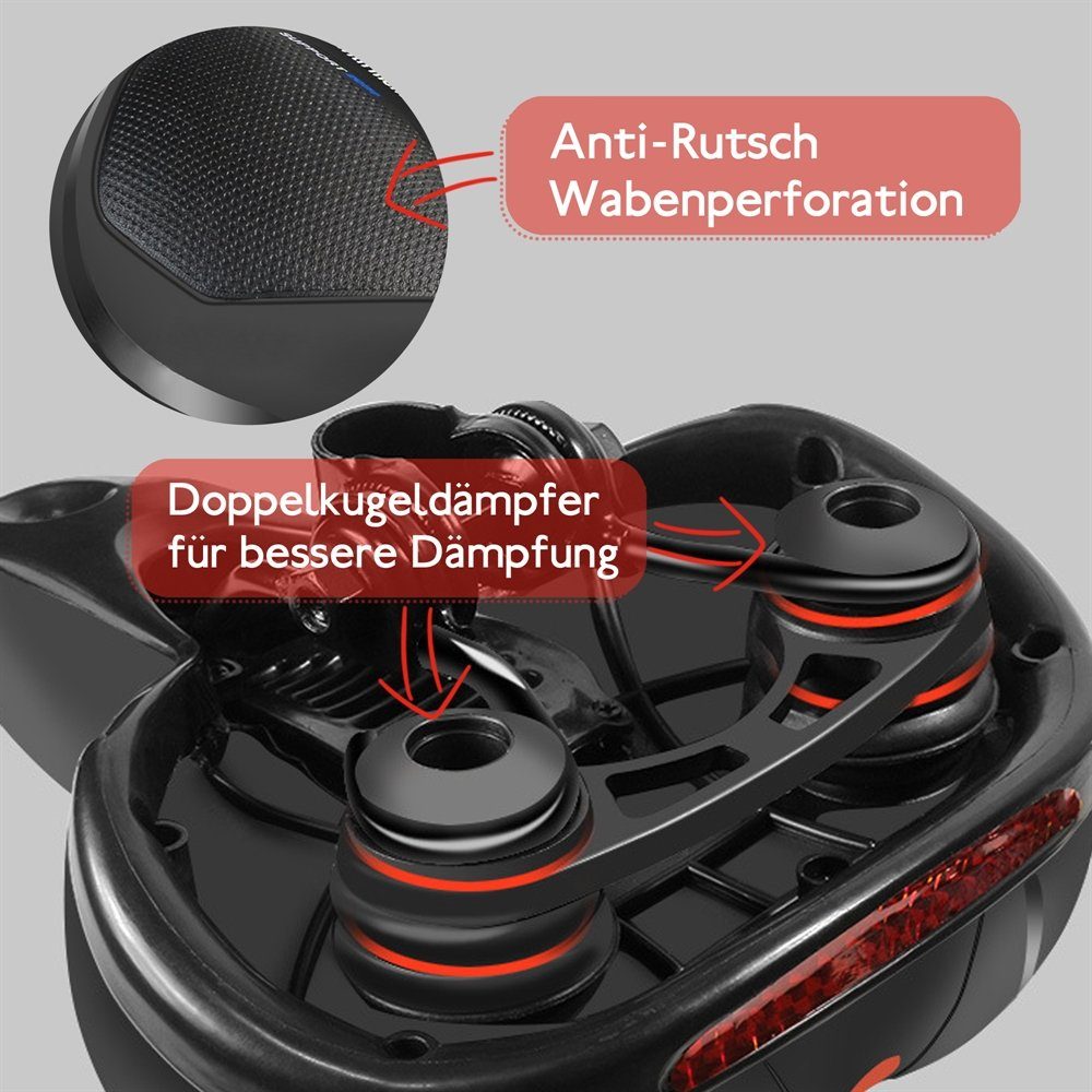 Feel2Home Fahrradsattel Fahrradsattel Ergonomischer Sitz Gel Schaum Rückstrahler rot und blau (Stück, mit Sattelbezug), Atmungsaktiv – Bild 4 von 5