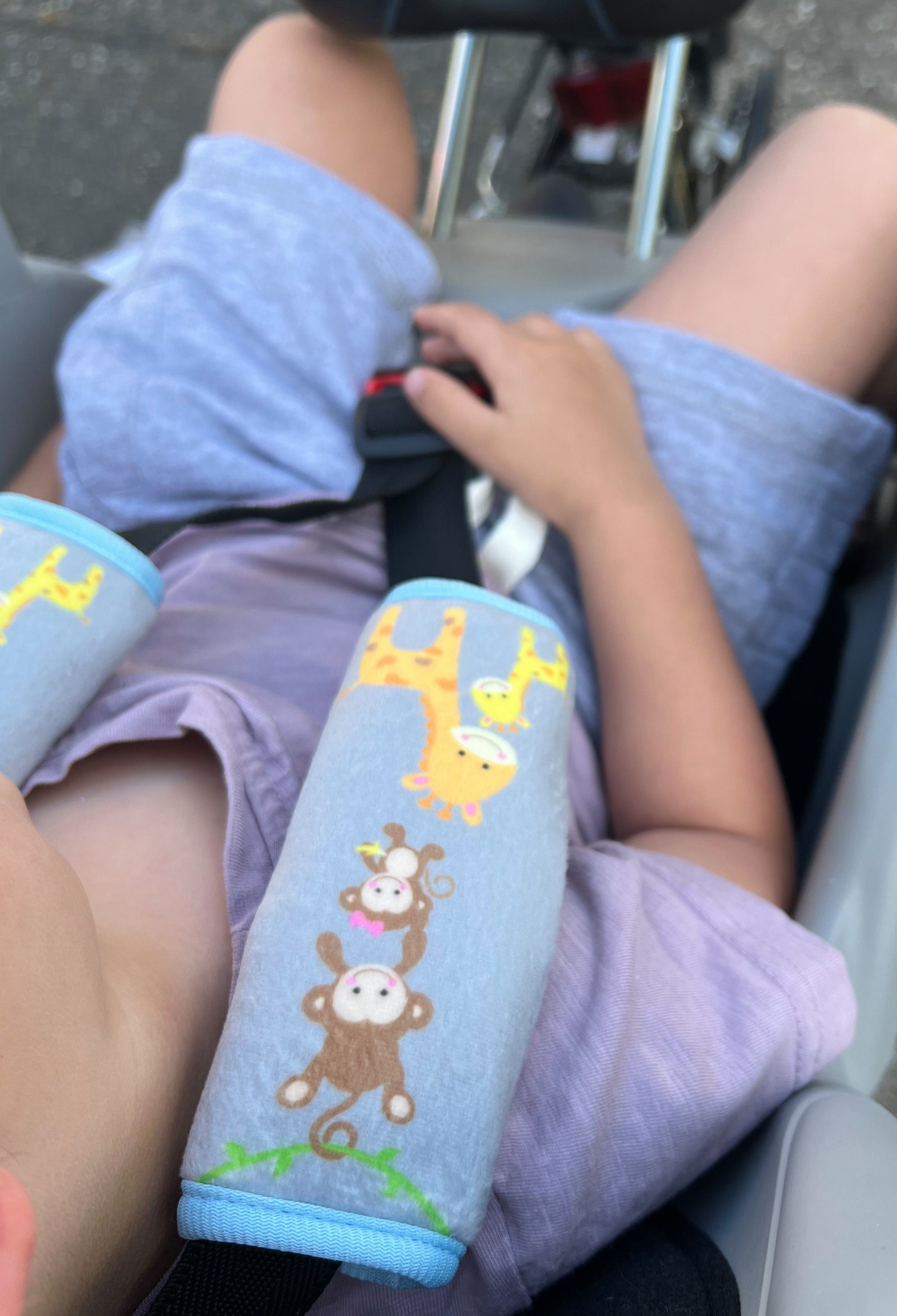 Kinderwagen Trageschale mit Schlafkissen Baby Mama Gurtschutz Hals, für HECKBO Tiere Baby Auto 2x Gurtpolster