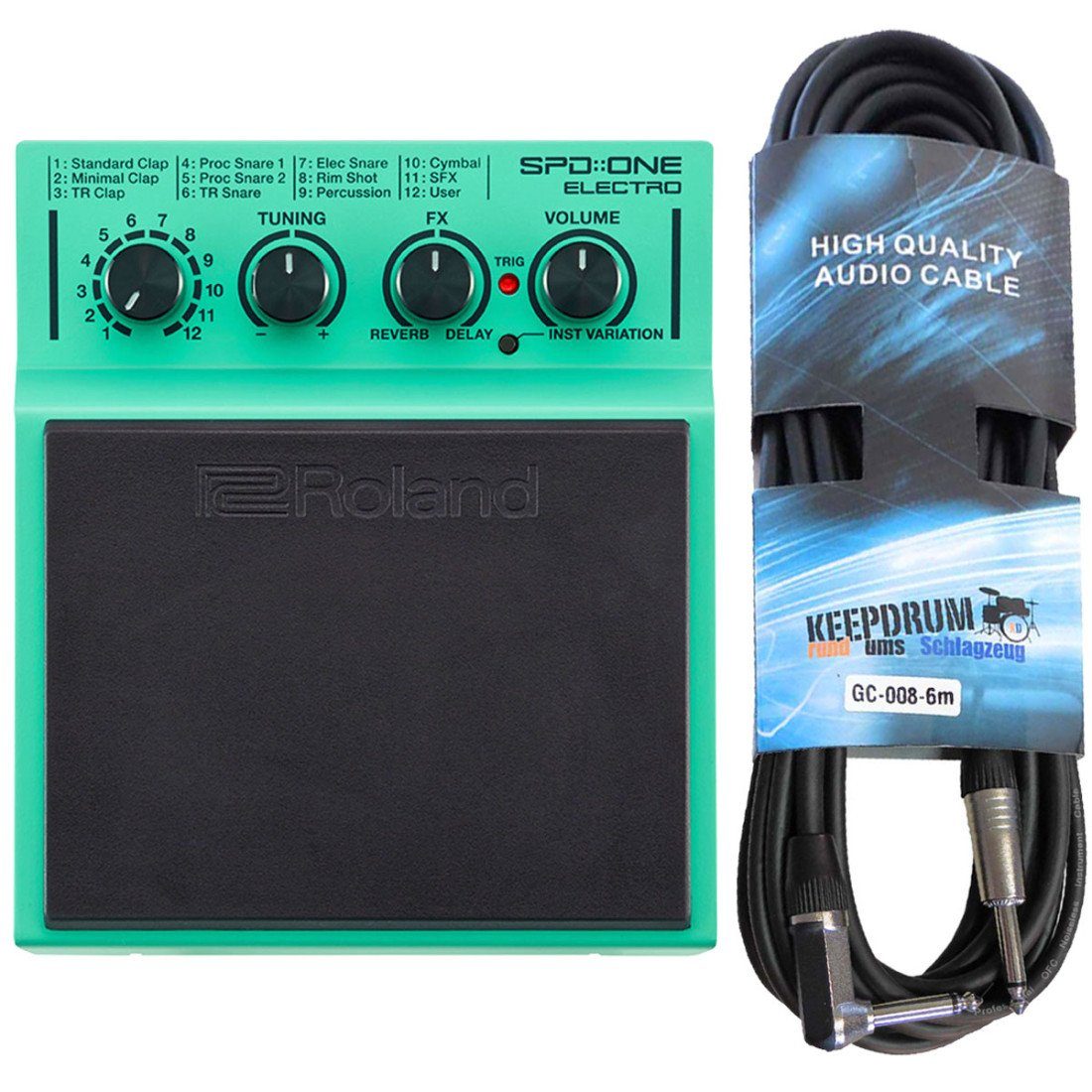 E-Drum Pads Roland SPD One Electro Percussion Pad mit Kabel