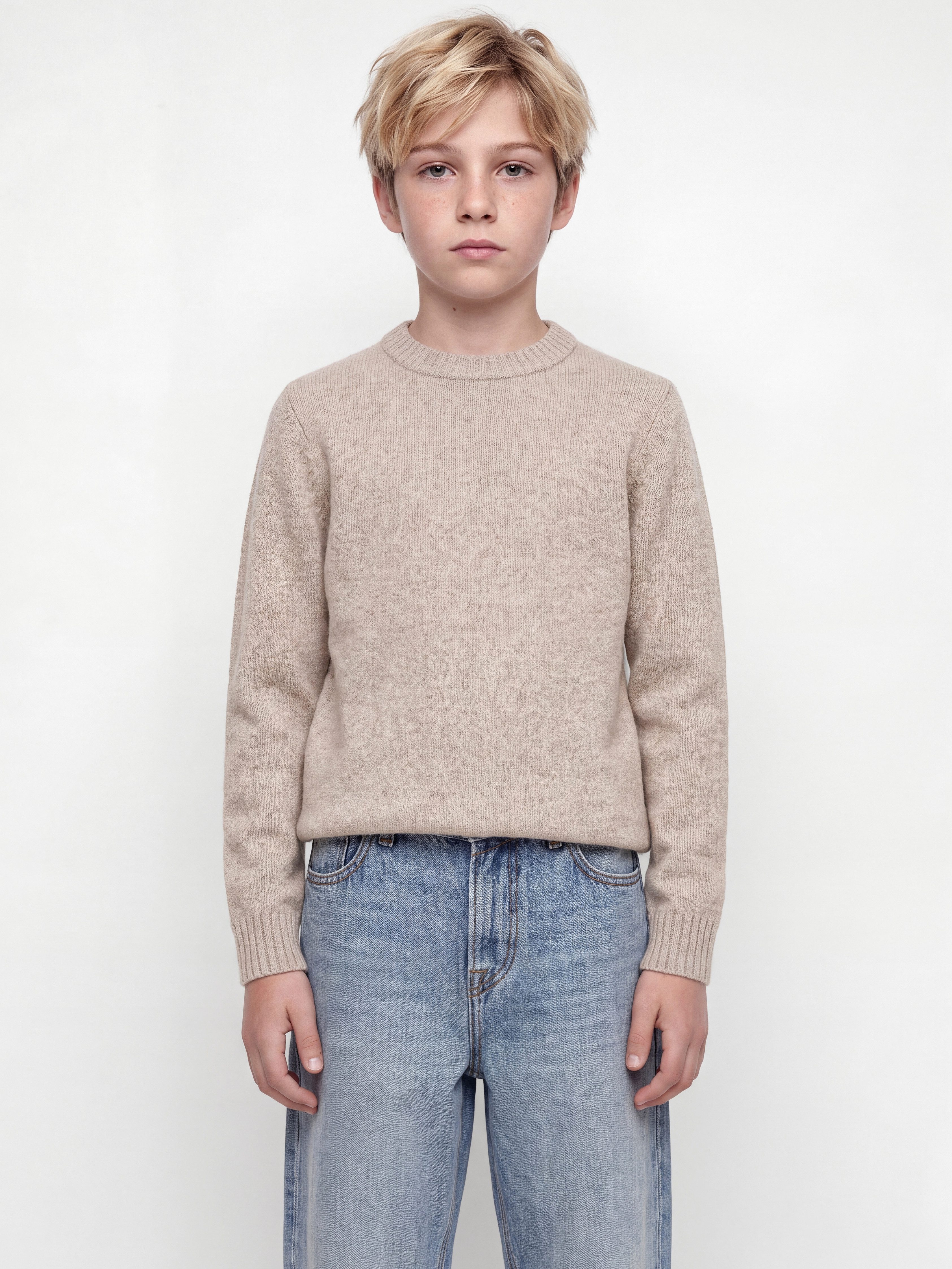 Jack & Jones Junior Rundhalspullover JJESOHO OLLIE KNIT CREW NECK SN JNR Materialmix, relaxed fit