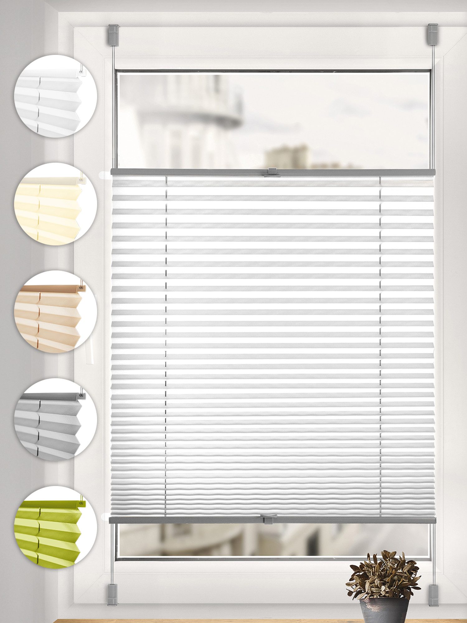 Plissee ohne Bohren Rollo Klemmfix für Fenster & Tür Lichtschutz