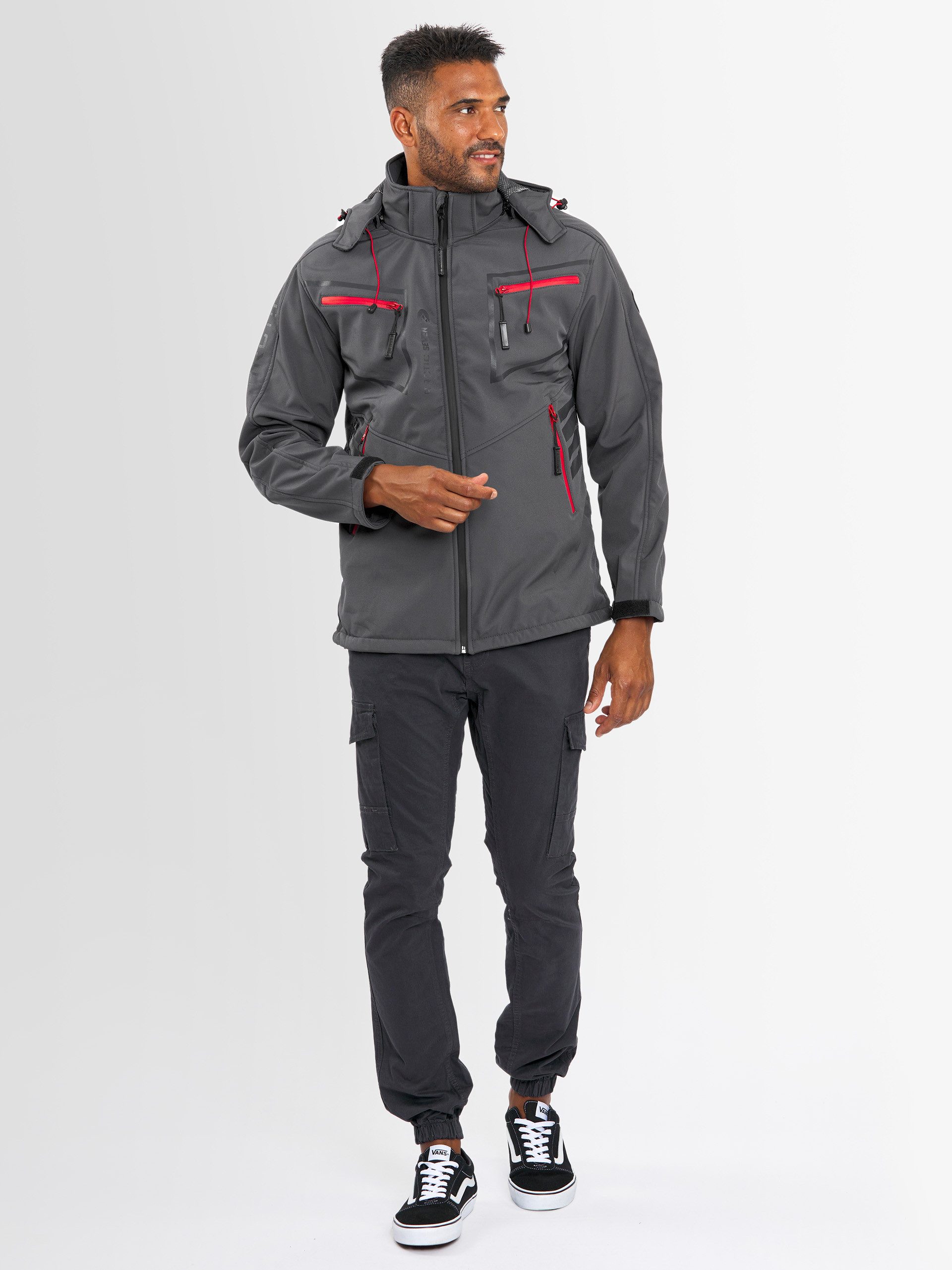 Arctic Seven Softshelljacke ASPierr sportliche Outdoor Funktionsjacke mit abnehmbarer Kapuze