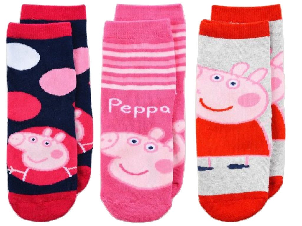 Peppa Pig ABS-Socken 3 Paar Peppa Pig Stoppersocken Socken