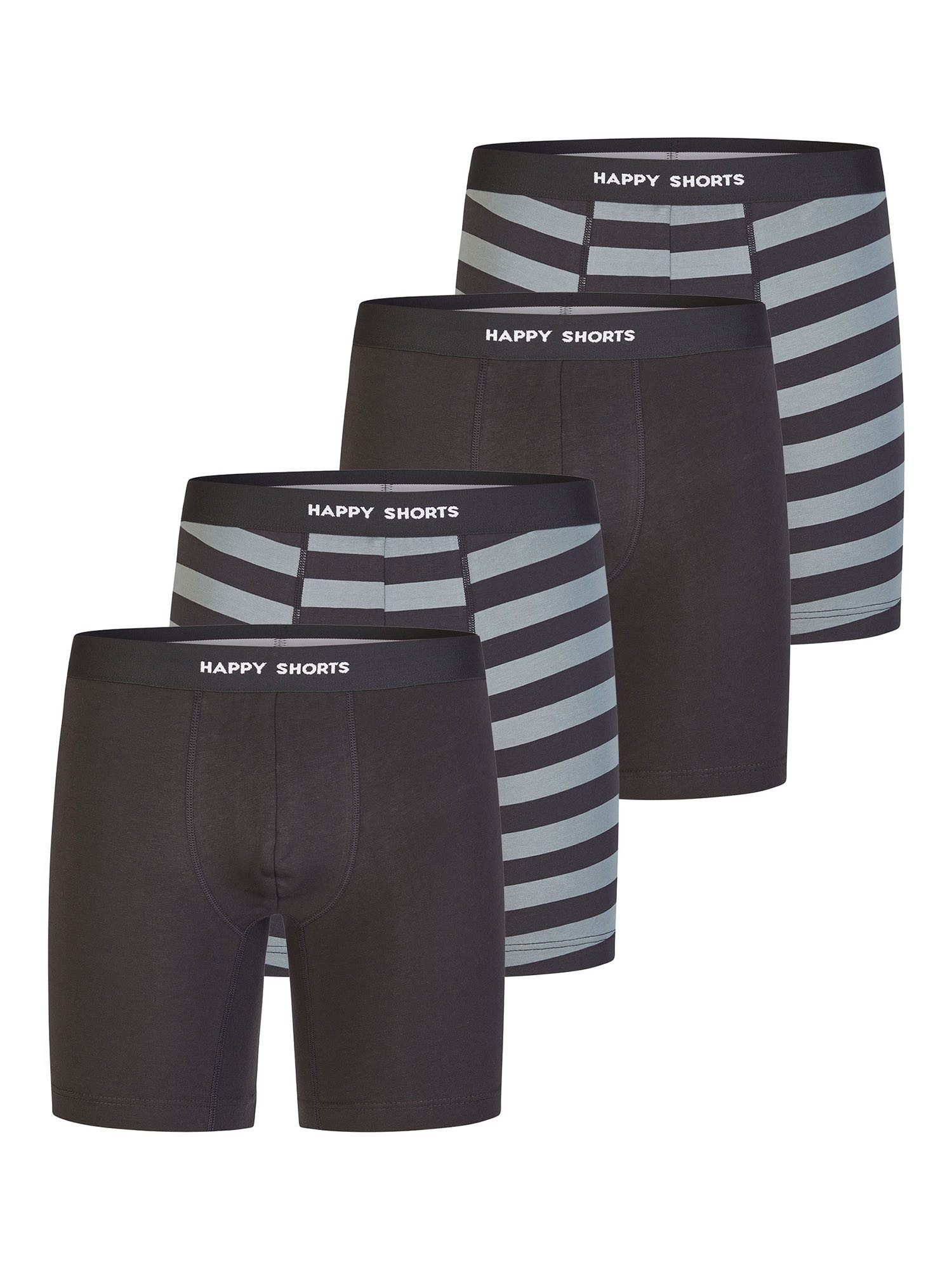 HAPPY SHORTS Boxer Jersey Long (4-St) Boxershorts, Herren Unterhose