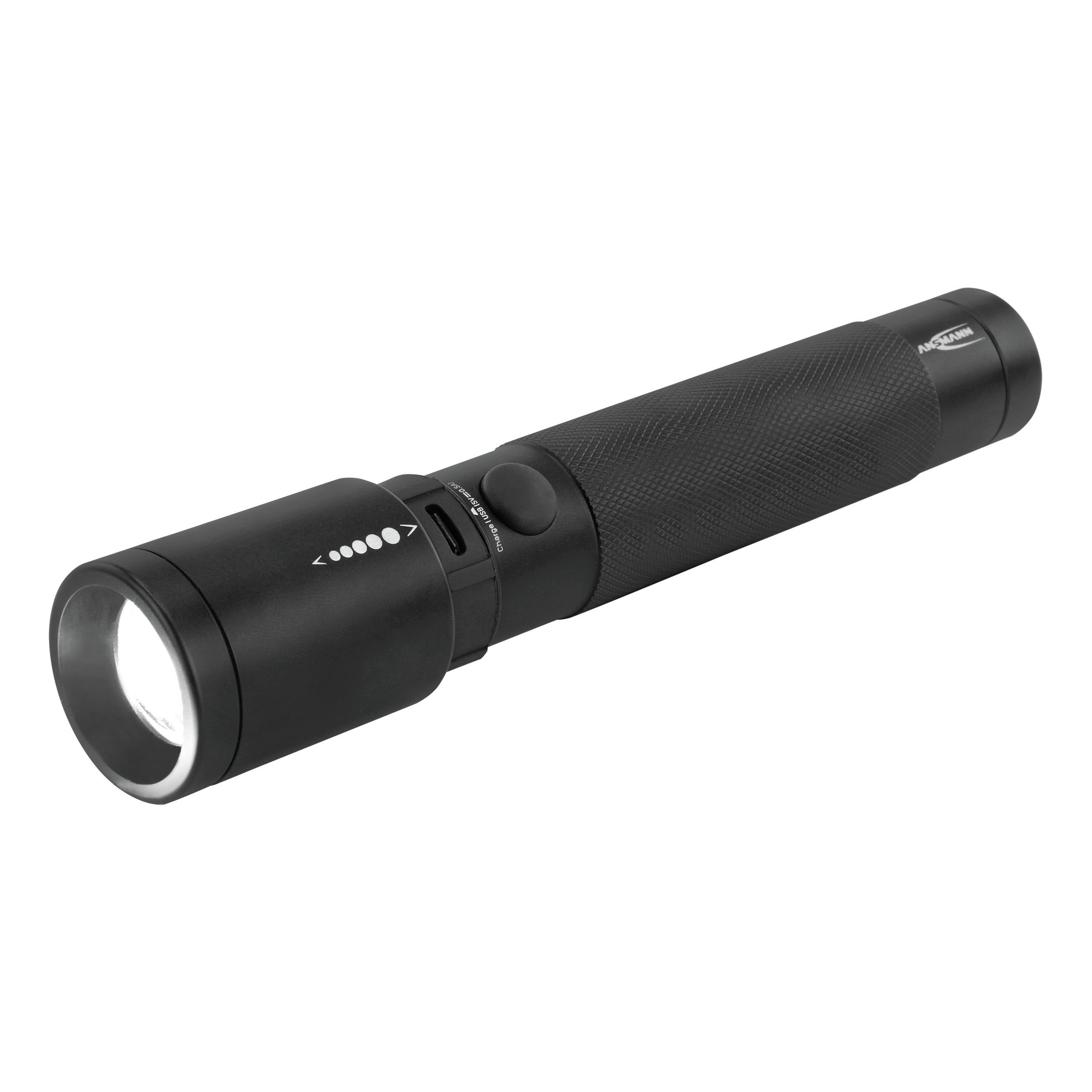 ANSMANN AG LED Taschenlampe LED Taschenlampe in schwarz T400FR - aufladbar & spritzwassergeschützt