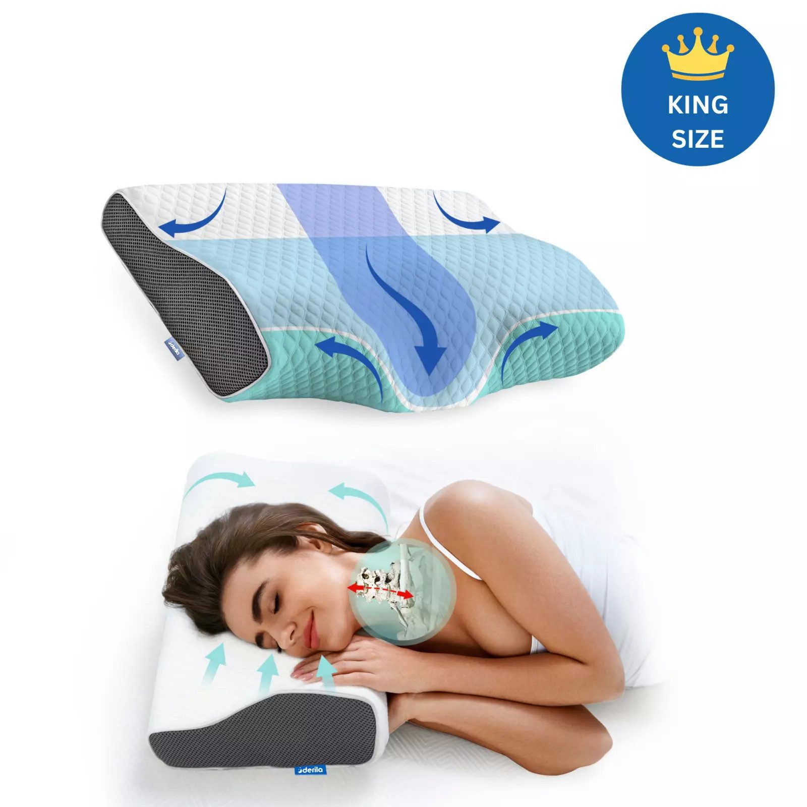 UE Stock Nackenkissen Derila XXL King Size Orthopädisches Nackenkissen Kopf günstig online kaufen