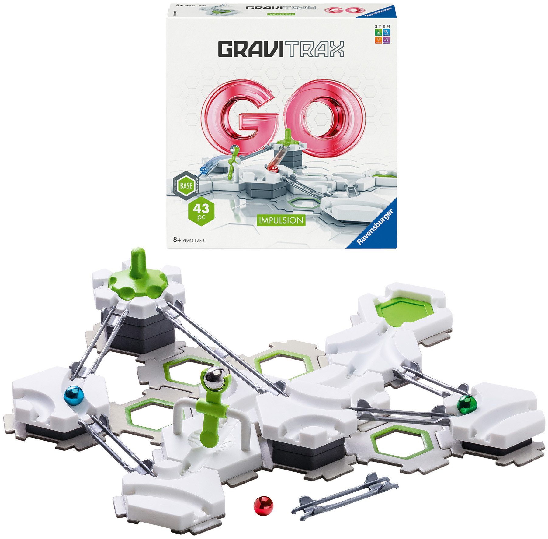 Ravensburger Kugelbahn-Bausatz GraviTrax BASE, GraviTrax GO Impulsion, Made in Europe