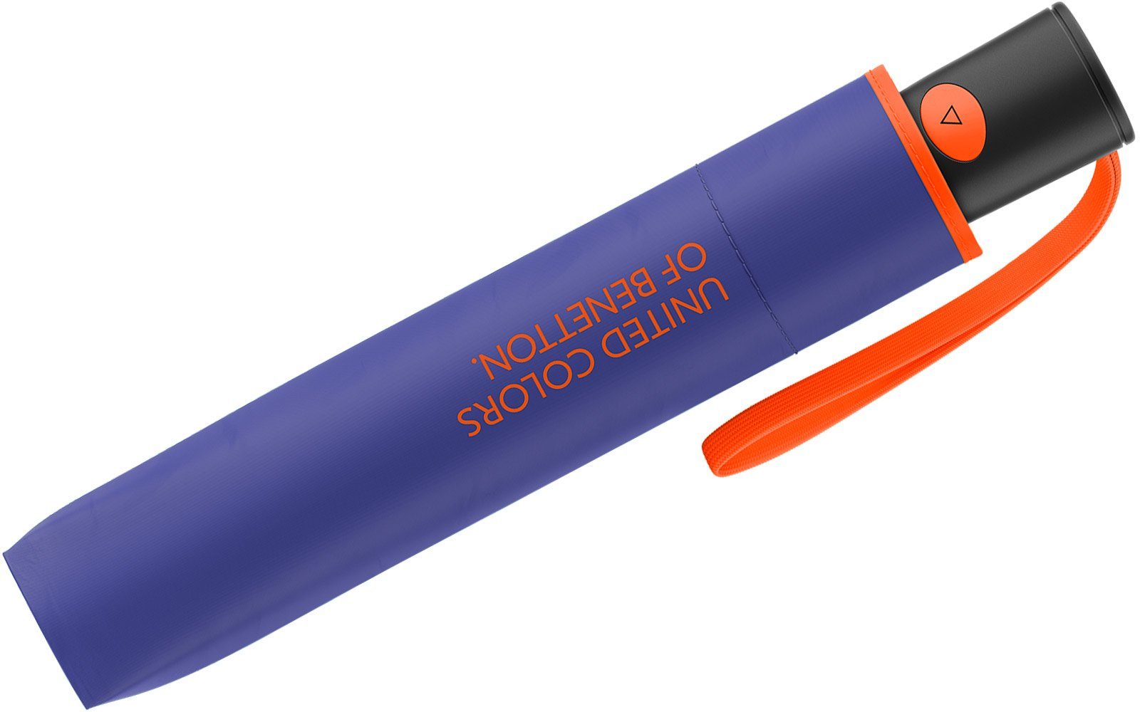 United Colors of Benetton Taschenregenschirm kontrastreichem Automatik leuchtende lila-orange 2023 HW ultra - violet, Modefarben Mini mit Saum