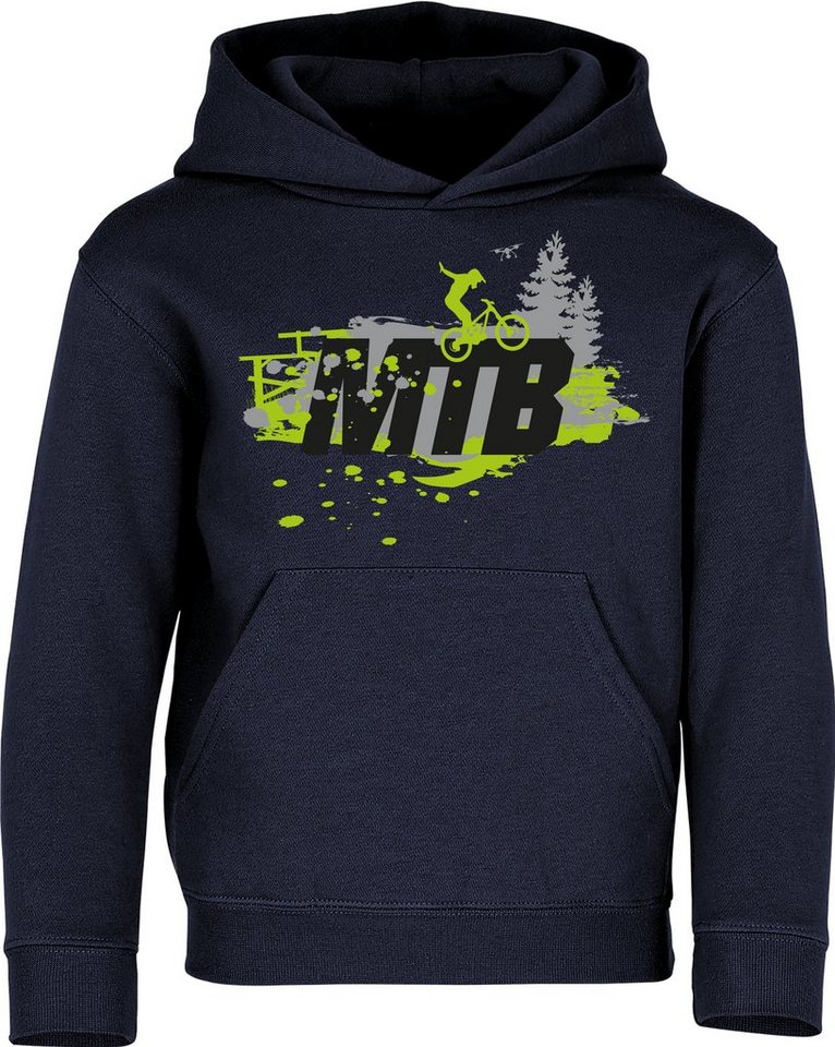 Baddery Kapuzenpullover Kinder Hoodie: "MTB" - Mountain-Bike - Fahrrad, hochwertiger Siebdruck