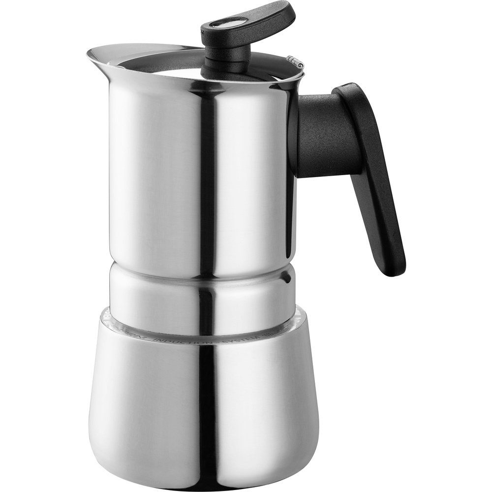 Fassungsvermögen Espressokocher Filterkaffeemaschine Steelmoka Edelstahl Tassen=2