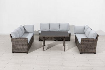 MANDALIKA Garden Gartenlounge-Set XXL Dining Lounge Set Macina / U-Lounge