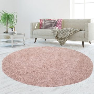 Teppich Flauschiger Shaggy Teppich in rosa, TeppichHome24, rechteckig, Höhe: 13 mm