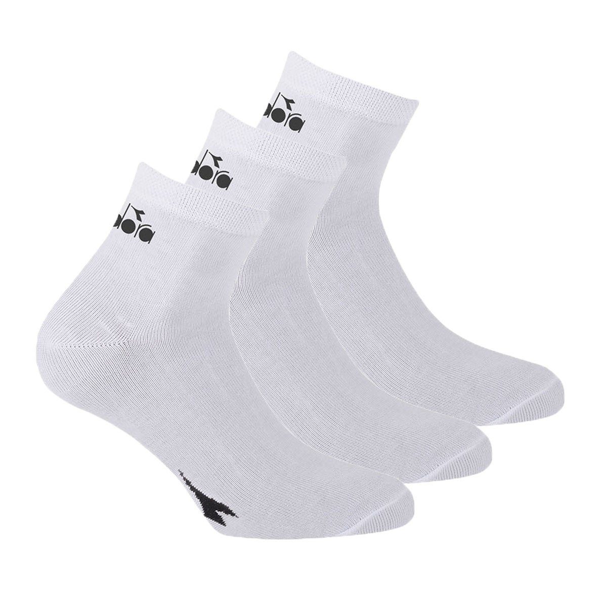 Pack, - 3er Logo Sneakersocken Socken Diadora Unisex Weiß Quarter,