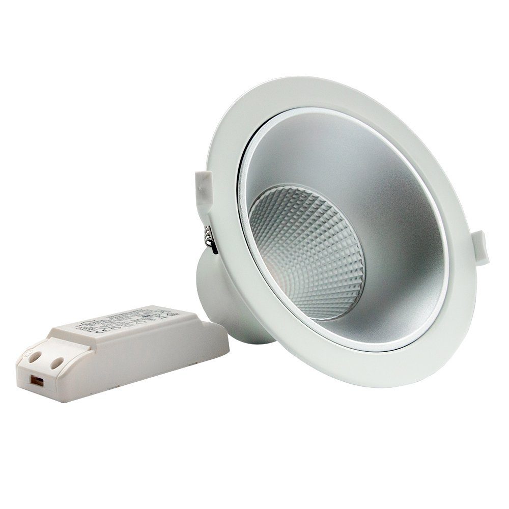 LED-Leuchtmittel Renesola LED Downlight Einbauleuchte rund 20W weiß 1640lm  warrmweiß